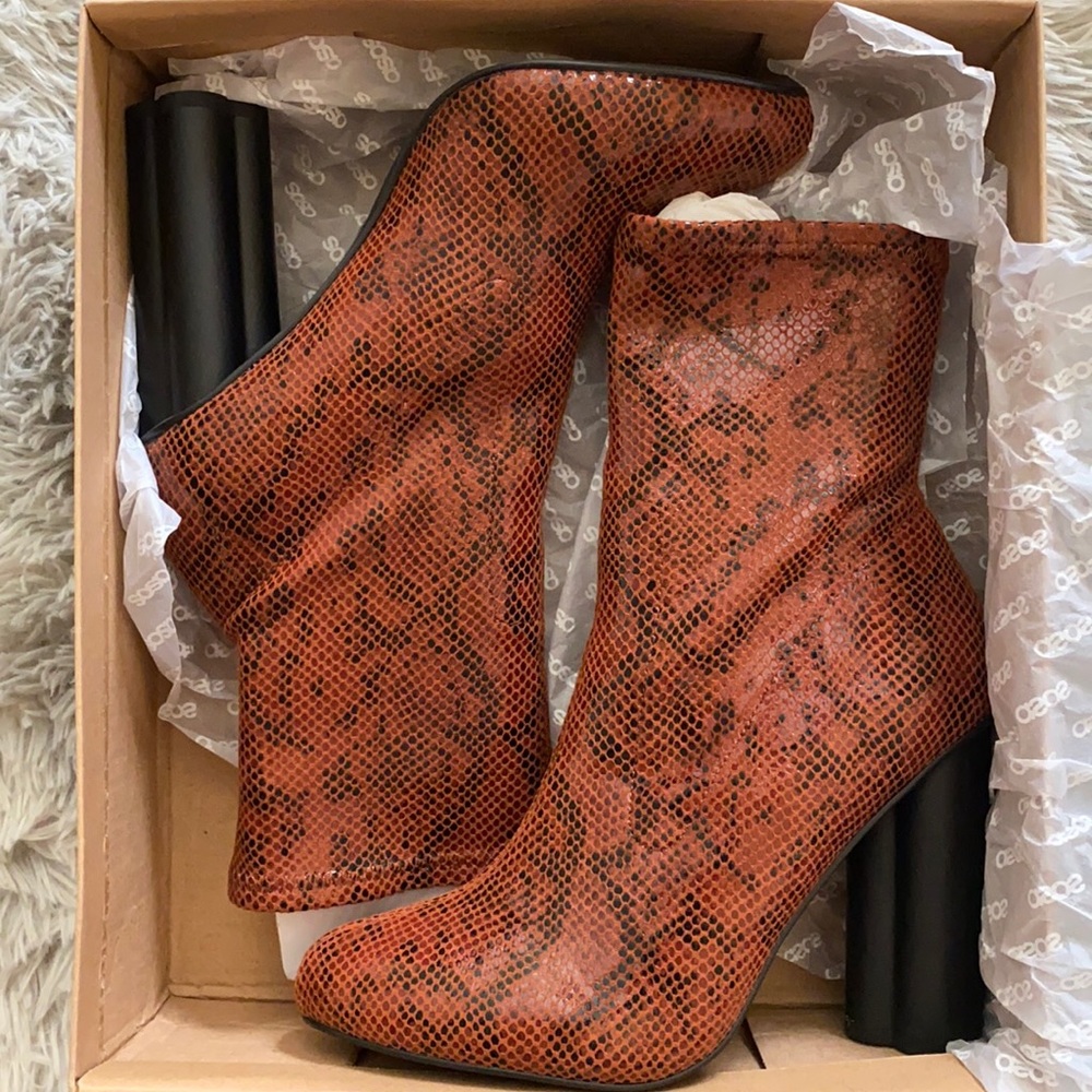ASOS Snake Print High Booties